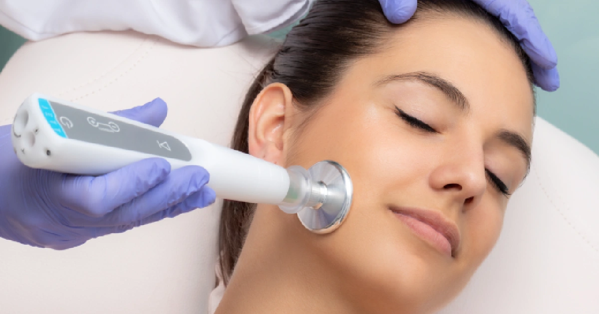 Woman Receiving Jet Plasma Treatment by Blissful Beauty Bar in Niceville, FL